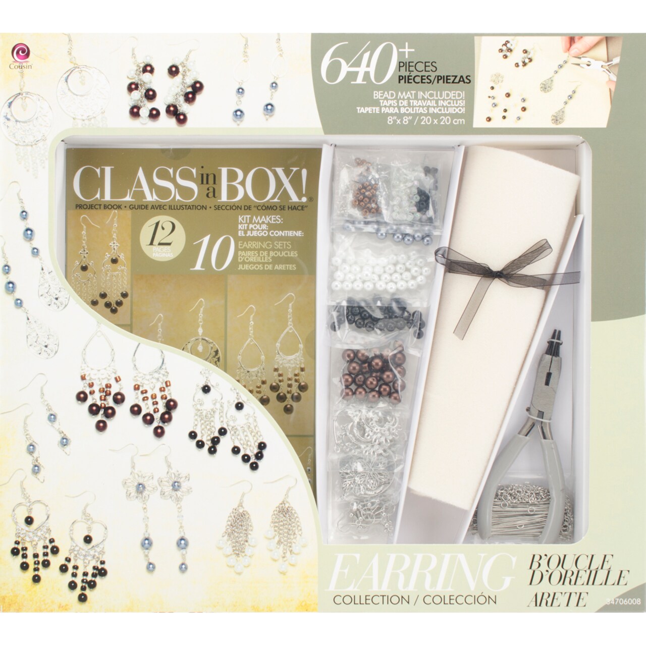 Cousin Jewelry Basics Class In A Box Kit-Silver Tone Earrings